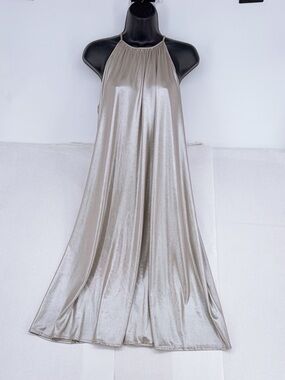 Zara silver midi dress with spaghetti straps NWT SIZE M